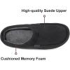 imageULTRAIDEAS Mens Nealon Moccasin Clog Slipper Slip on IndoorOutdoor House ShoesSuede Black