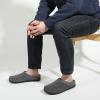 imageULTRAIDEAS Mens Nealon Moccasin Clog Slipper Slip on IndoorOutdoor House ShoesSuede Grey