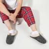 imageULTRAIDEAS Mens Slip On Slippers Sherpa Lined House Shoes with Memory Foam for Indoor Outdoor Machine WashableSleet
