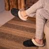 imageULTRAIDEAS Mens Slip On Slippers Sherpa Lined House Shoes with Memory Foam for Indoor Outdoor Machine WashableUpgrade Black