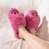 imageULTRAIDEAS Womens Fuzzy Cross Band House Slippers with Cozy Faux Fur Ladies Open Toe Indoor Outdoor Slip on SlippersPink Purple