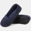 imageULTRAIDEAS Womens Grace Closed Back Slippers Memory Foam Loafer House Shoes with Rubber SoleBlue