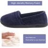 imageULTRAIDEAS Womens Grace Closed Back Slippers Memory Foam Loafer House Shoes with Rubber SoleBlue