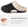 imageULTRAIDEAS Womens Indoor Bedroom Slipper with Memory Foam Gift for Women WoolLike House Shoe with AntiSkid Rubber Sole for LadiesCharcoal