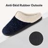 imageULTRAIDEAS Womens Indoor Bedroom Slipper with Memory Foam Gift for Women WoolLike House Shoe with AntiSkid Rubber Sole for LadiesDark Blue