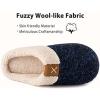 imageULTRAIDEAS Womens Indoor Bedroom Slipper with Memory Foam Gift for Women WoolLike House Shoe with AntiSkid Rubber Sole for LadiesDark Blue
