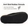 imageULTRAIDEAS Womens Indoor Bedroom Slipper with Memory Foam Gift for Women WoolLike House Shoe with AntiSkid Rubber Sole for LadiesKnit Black