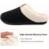 imageULTRAIDEAS Womens Indoor Bedroom Slipper with Memory Foam Gift for Women WoolLike House Shoe with AntiSkid Rubber Sole for LadiesKnit Black