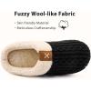imageULTRAIDEAS Womens Indoor Bedroom Slipper with Memory Foam Gift for Women WoolLike House Shoe with AntiSkid Rubber Sole for LadiesKnit Black
