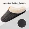 imageULTRAIDEAS Womens Indoor Bedroom Slipper with Memory Foam Gift for Women WoolLike House Shoe with AntiSkid Rubber Sole for LadiesKnit Grey