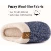 imageULTRAIDEAS Womens Indoor Bedroom Slipper with Memory Foam Gift for Women WoolLike House Shoe with AntiSkid Rubber Sole for LadiesLight Blue
