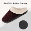 imageULTRAIDEAS Womens Indoor Bedroom Slipper with Memory Foam Gift for Women WoolLike House Shoe with AntiSkid Rubber Sole for LadiesWine