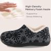 imageULTRAIDEAS Womens Indoor Loafer House Slippers with Memory Foam Ladies Warm Closed Back House Shoes with NonSlip Outdoor Rubber SoleBlack Grey Size 10