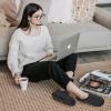 imageULTRAIDEAS Womens Indoor Loafer House Slippers with Memory Foam Ladies Warm Closed Back House Shoes with NonSlip Outdoor Rubber SoleDark Grey