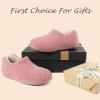 imageULTRAIDEAS Womens Indoor Loafer House Slippers with Memory Foam Ladies Warm Closed Back House Shoes with NonSlip Outdoor Rubber SoleTeddy Pink