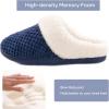imageULTRAIDEAS Womens Lambhug Comfy Fleece House Slippers Memory Foam Slipon House Shoes Indoor OutdoorEgyptian Blue