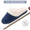 imageULTRAIDEAS Womens Lambhug Comfy Fleece House Slippers Memory Foam Slipon House Shoes Indoor OutdoorEgyptian Blue