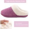 imageULTRAIDEAS Womens Lambhug Comfy Fleece House Slippers Memory Foam Slipon House Shoes Indoor OutdoorPurple