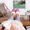 imageULTRAIDEAS Womens Lambhug Comfy Fleece House Slippers Memory Foam Slipon House Shoes Indoor OutdoorPurple