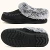 imageULTRAIDEAS Womens Memory Foam House Slippers with Hard Bottom Fur Lined House Shoes with NonSlip Rubber Sole for Indoor ampamp OutdoorBlack