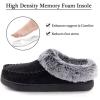 imageULTRAIDEAS Womens Memory Foam House Slippers with Hard Bottom Fur Lined House Shoes with NonSlip Rubber Sole for Indoor ampamp OutdoorBlack