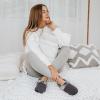 imageULTRAIDEAS Womens Memory Foam House Slippers with Hard Bottom Fur Lined House Shoes with NonSlip Rubber Sole for Indoor ampamp OutdoorBrown Grey
