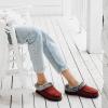 imageULTRAIDEAS Womens Memory Foam House Slippers with Hard Bottom Fur Lined House Shoes with NonSlip Rubber Sole for Indoor ampamp OutdoorMoc Red