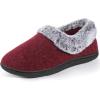 imageULTRAIDEAS Womens Memory Foam House Slippers with Hard Bottom Fur Lined House Shoes with NonSlip Rubber Sole for Indoor ampamp OutdoorRuby