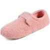 imageULTRAIDEAS Womens Soft Curly Fleece Closed Back Indoor Slippers House Slippers for Women With ElasticPink