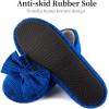 imageULTRAIDEAS Womens Velvet Ballerina Slippers Lightweight House Shoes with Bow and Indoor AntiSkid Soft Rubber SoleBlue