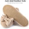 imageULTRAIDEAS Womens Velvet Ballerina Slippers Lightweight House Shoes with Bow and Indoor AntiSkid Soft Rubber SoleChampagne