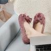 imageULTRAIDEAS Womens Velvet Ballerina Slippers Lightweight House Shoes with Bow and Indoor AntiSkid Soft Rubber SoleChampagne