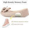 imageULTRAIDEAS Womens Velvet Ballerina Slippers Lightweight House Shoes with Bow and Indoor AntiSkid Soft Rubber SoleChampagne