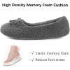 imageULTRAIDEAS Womens Velvet Ballerina Slippers Lightweight House Shoes with Bow and Indoor AntiSkid Soft Rubber SoleDark Grey
