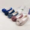 imageULTRAIDEAS Womens Velvet Ballerina Slippers Lightweight House Shoes with Bow and Indoor AntiSkid Soft Rubber SoleGrey