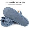 imageULTRAIDEAS Womens Velvet Ballerina Slippers Lightweight House Shoes with Bow and Indoor AntiSkid Soft Rubber SoleGrey