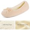 imageULTRAIDEAS Womens Velvet Ballerina Slippers Lightweight House Shoes with Bow and Indoor AntiSkid Soft Rubber SoleIvory