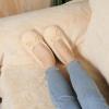 imageULTRAIDEAS Womens Velvet Ballerina Slippers Lightweight House Shoes with Bow and Indoor AntiSkid Soft Rubber SoleIvory