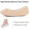imageULTRAIDEAS Womens Velvet Ballerina Slippers Lightweight House Shoes with Bow and Indoor AntiSkid Soft Rubber SoleIvory