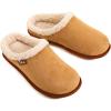 imageULTRAIDEAS Womens Warm Memory Foam Slippers Slipon Ladies Slippers with NonSlip Rubber SoleSuede Fleece Lined Indoor House ShoesCamel