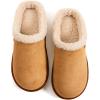 imageULTRAIDEAS Womens Warm Memory Foam Slippers Slipon Ladies Slippers with NonSlip Rubber SoleSuede Fleece Lined Indoor House ShoesCamel