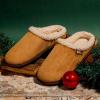 imageULTRAIDEAS Womens Warm Memory Foam Slippers Slipon Ladies Slippers with NonSlip Rubber SoleSuede Fleece Lined Indoor House ShoesCamel