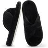 imageChantomoo Slippers for Women Memory Foam House Bedroom Corduroy Bow Crossbands Slide Slipper Shoes Comfy Trendy Gift SlippersBlack