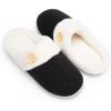 imageChantomoo Womens Slipper Warm Comfy Memory Foam House Slippers Knitted Shoes Faux Fur Lined AntiSkid Rubber Sole Bedroom Cozy Indoor Outdoor SlippersBlack