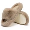 imageChantomoo Womens Slippers Memory Foam House Bedroom Slippers for Women Fuzzy Plush Comfy Faux Fur Lined Slide Shoes AntiSkid Sole Trendy Gift SlippersLight Brown