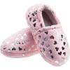 imageLulex Girls Cute Fleece Heart Slippers Warm Household Indoor Home SlippersLight Pink