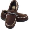 imageLulex Mens Moccasin Slippers Memory Foam Indoor Outdoor House Shoes with Hard SoleBrown
