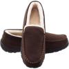 imageLulex Moccasins for Men House Slippers Indoor Outdoor Plush Mens Bedroom Shoes with Hard SoleBrown