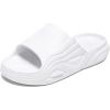 imageNineCiFun Mens Cloud Slides Cushioned Sandals Summer House Slippers for Indoor Outdoor Use Nonslip Bathroom Shower Slide Sandals Slip on Pillow SlippersWhite
