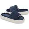 imageNineCiFun Unisex House Slippers Memory Foam Open toe Summer Slippers for Men and Women Corduroy Platform Slippers for Indoor and Outdoor UseNavy